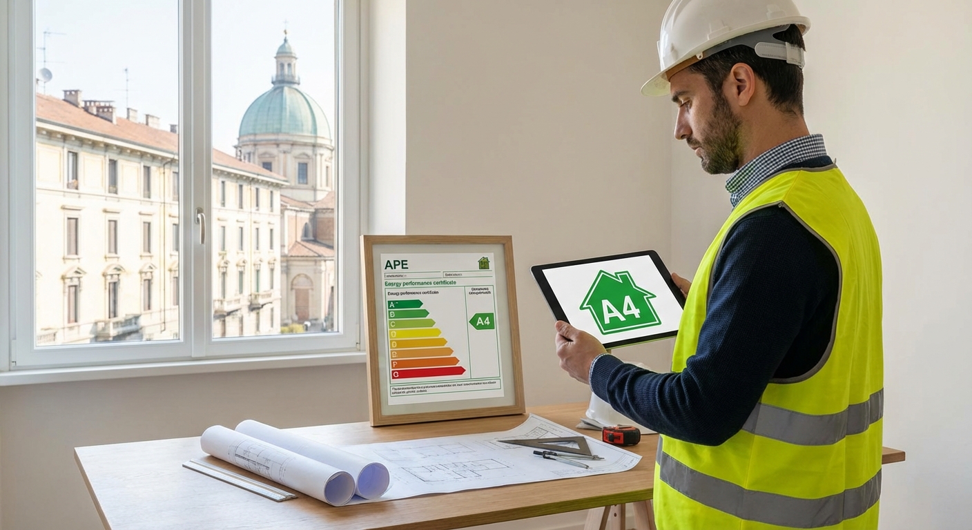italian energy performance certificate APE label A4 class