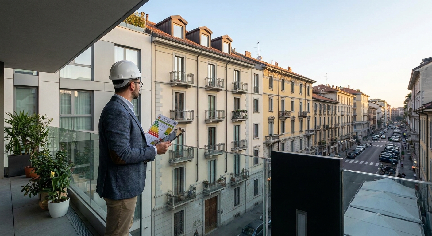 italian energy certificate APE Milano apartment building