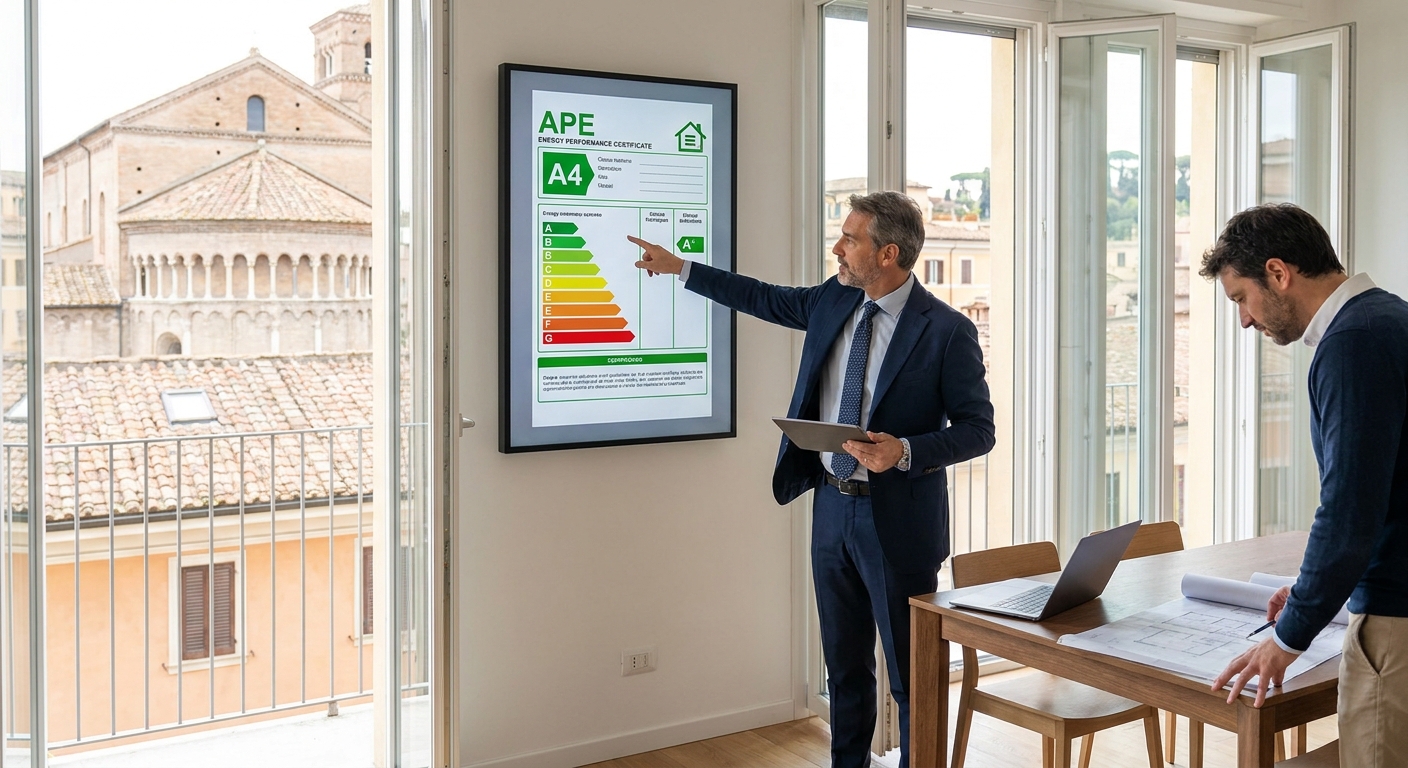 italian energy performance certificate APE label A4 class