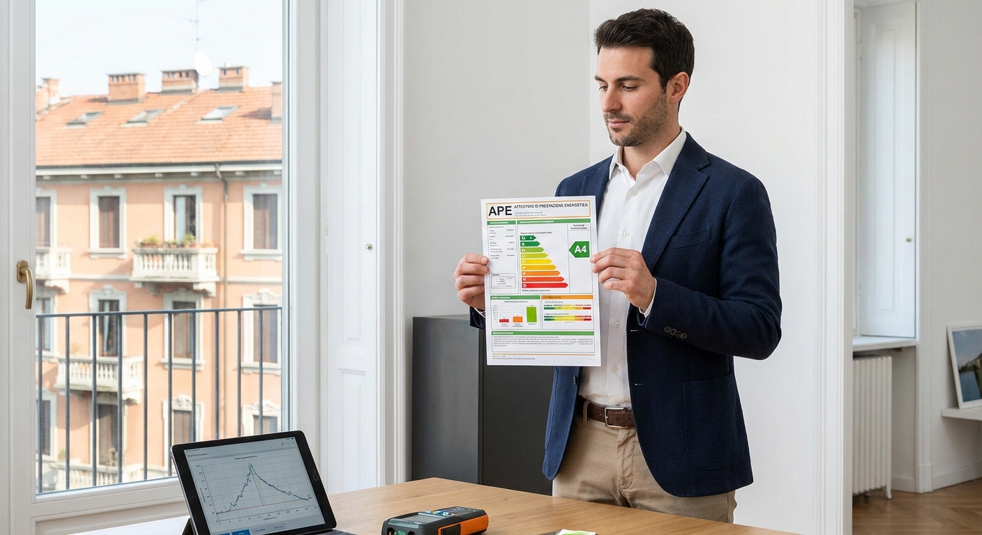 italian energy performance certificate APE label A4 class