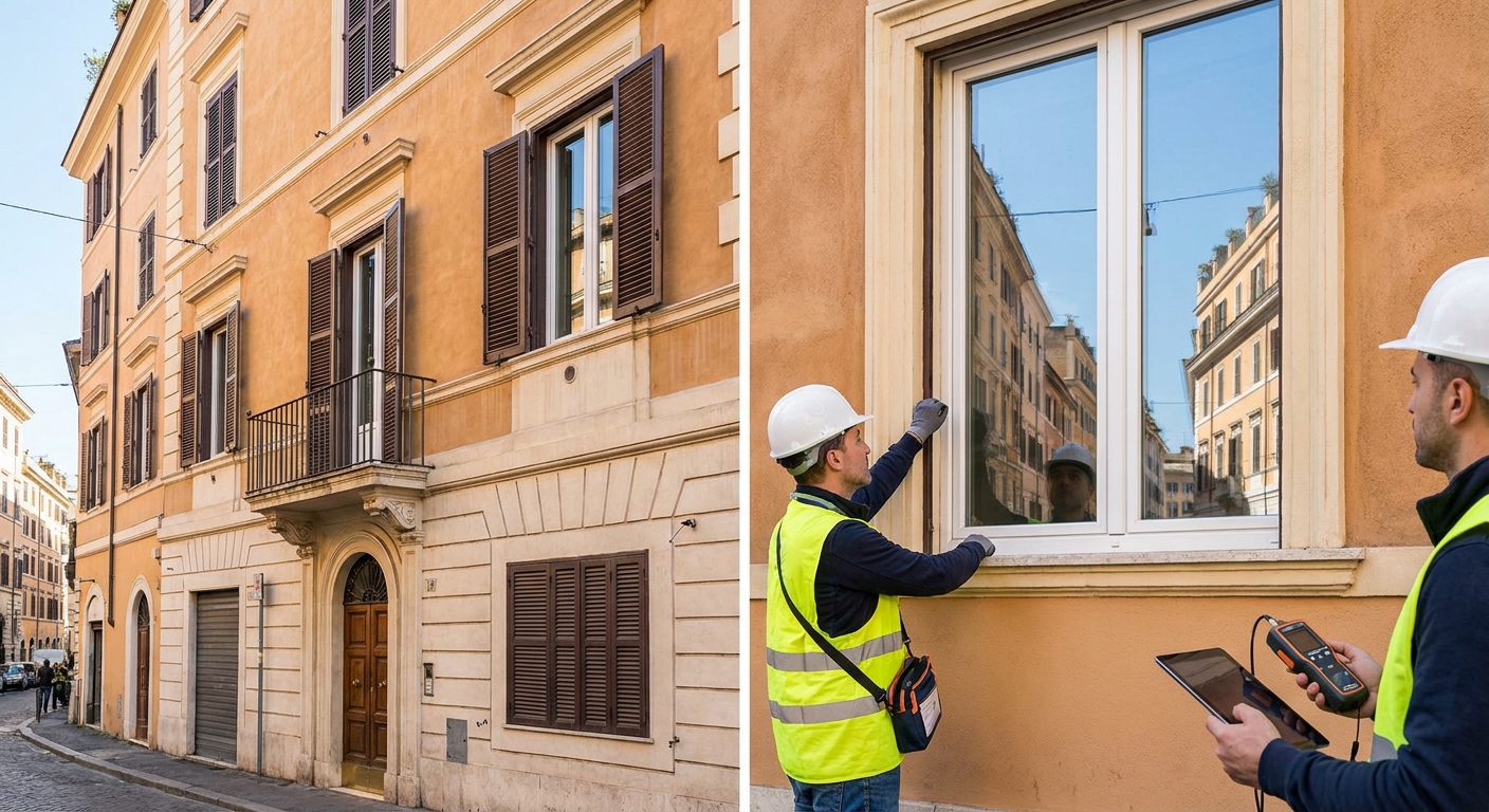 rome apartment building window energy