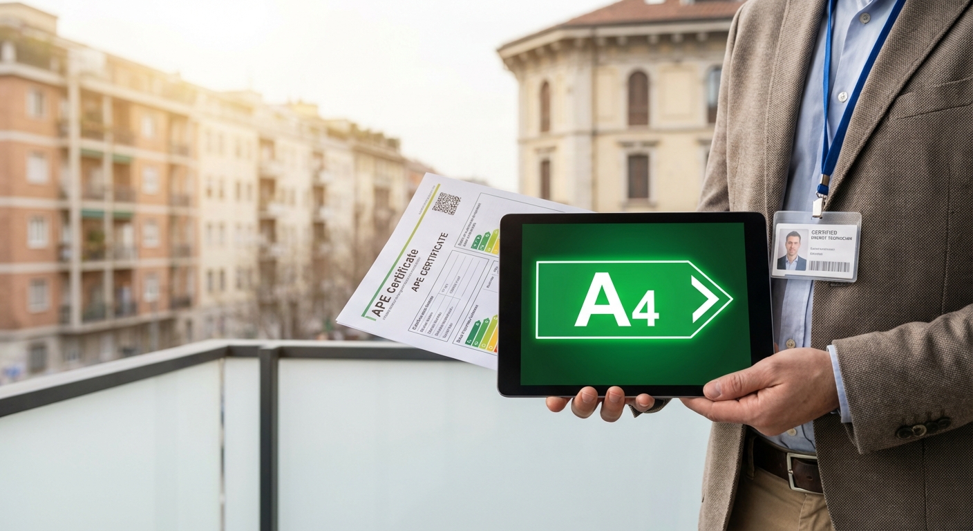 italian energy performance certificate APE label A4 class