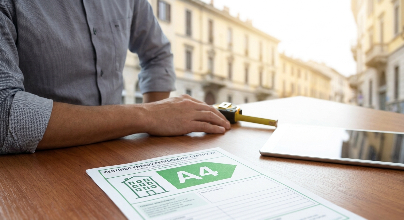 italian energy performance certificate APE label A4 class